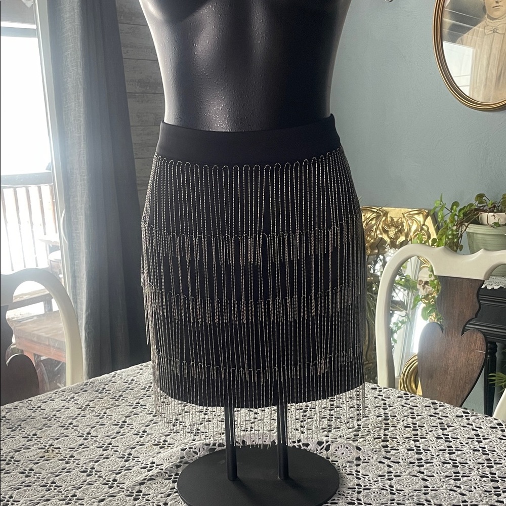 Elegant Black Beaded Skirt